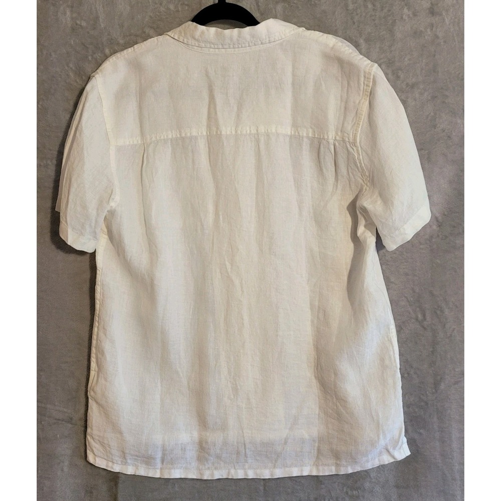 OuterKnown Baird McNutt Irish 100% Linen Button Down Short Sleeve Shirt Sm White - Picture 9 of 9